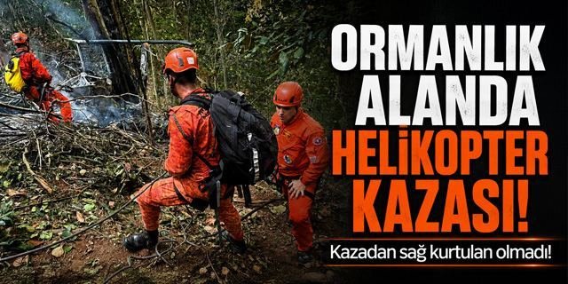 Brezilya'dan ormanlık alanda helikopter kazası!