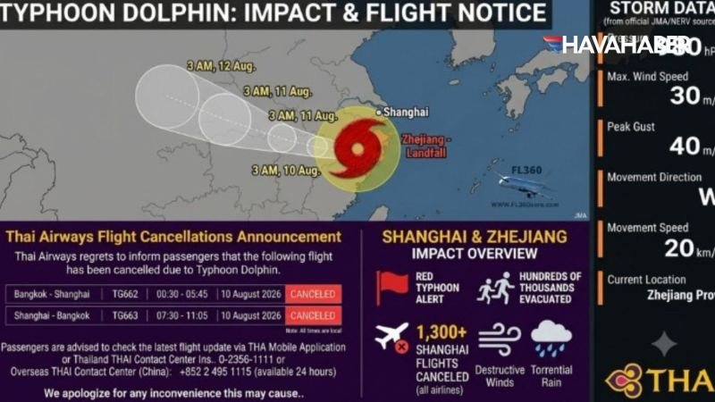 Tayfun Dolphin Şanghay’ı Vurdu! 1.300’den Fazla Uçuş İptal Edildi